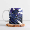 Piwakawaka New Zealand Matariki Ceramic Mug Maori New Year Silver Fern Purple Galaxy