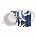 Piwakawaka New Zealand Matariki Ceramic Mug Maori New Year Silver Fern Purple Galaxy