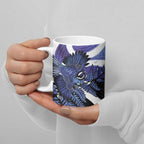 Piwakawaka New Zealand Matariki Ceramic Mug Maori New Year Silver Fern Purple Galaxy