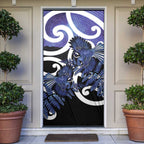 Piwakawaka New Zealand Matariki Door Cover Maori New Year Silver Fern Purple Galaxy