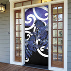 Piwakawaka New Zealand Matariki Door Cover Maori New Year Silver Fern Purple Galaxy