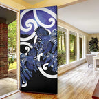 Piwakawaka New Zealand Matariki Door Cover Maori New Year Silver Fern Purple Galaxy