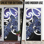 Piwakawaka New Zealand Matariki Door Cover Maori New Year Silver Fern Purple Galaxy