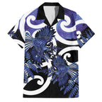 Piwakawaka New Zealand Matariki Family Matching Off Shoulder Maxi Dress and Hawaiian Shirt Maori New Year Silver Fern Purple Galaxy