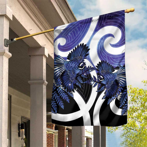 Piwakawaka New Zealand Matariki Garden Flag Maori New Year Silver Fern Purple Galaxy