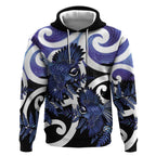 Piwakawaka New Zealand Matariki Hoodie Maori New Year Silver Fern Purple Galaxy