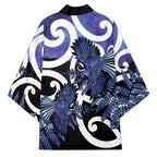 Piwakawaka New Zealand Matariki Kimono Maori New Year Silver Fern Purple Galaxy