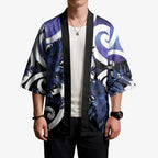 Piwakawaka New Zealand Matariki Kimono Maori New Year Silver Fern Purple Galaxy