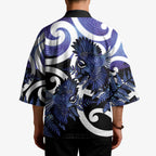 Piwakawaka New Zealand Matariki Kimono Maori New Year Silver Fern Purple Galaxy