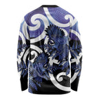 Piwakawaka New Zealand Matariki Long Sleeve Shirt Maori New Year Silver Fern Purple Galaxy