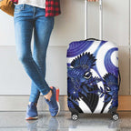 Piwakawaka New Zealand Matariki Luggage Cover Maori New Year Silver Fern Purple Galaxy