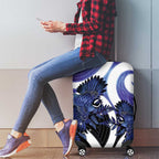 Piwakawaka New Zealand Matariki Luggage Cover Maori New Year Silver Fern Purple Galaxy