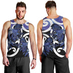 Piwakawaka New Zealand Matariki Men Tank Top Maori New Year Silver Fern Purple Galaxy