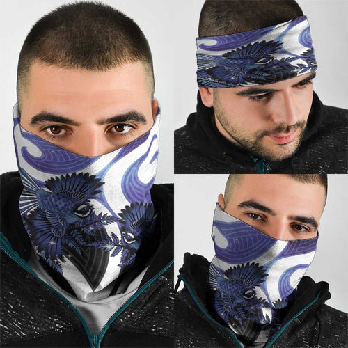 Piwakawaka New Zealand Matariki Neck Gaiter Maori New Year Silver Fern Purple Galaxy
