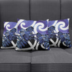 Piwakawaka New Zealand Matariki Pillow Cover Maori New Year Silver Fern Purple Galaxy