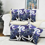 Piwakawaka New Zealand Matariki Pillow Cover Maori New Year Silver Fern Purple Galaxy