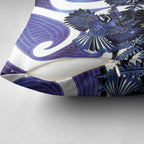 Piwakawaka New Zealand Matariki Pillow Cover Maori New Year Silver Fern Purple Galaxy