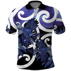 Piwakawaka New Zealand Matariki Polo Shirt Maori New Year Silver Fern Purple Galaxy