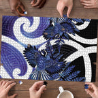 Piwakawaka New Zealand Matariki Puzzle Maori New Year Silver Fern Purple Galaxy