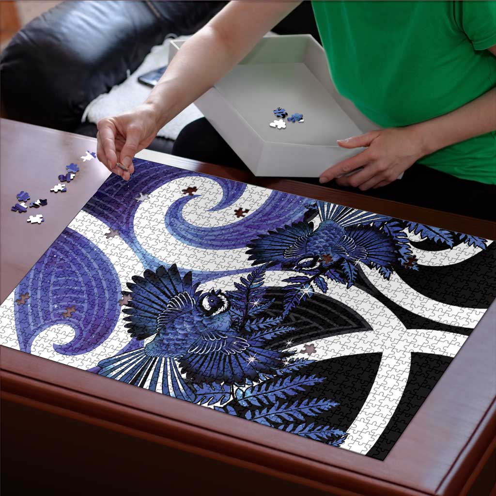 Piwakawaka New Zealand Matariki Puzzle Maori New Year Silver Fern Purple Galaxy
