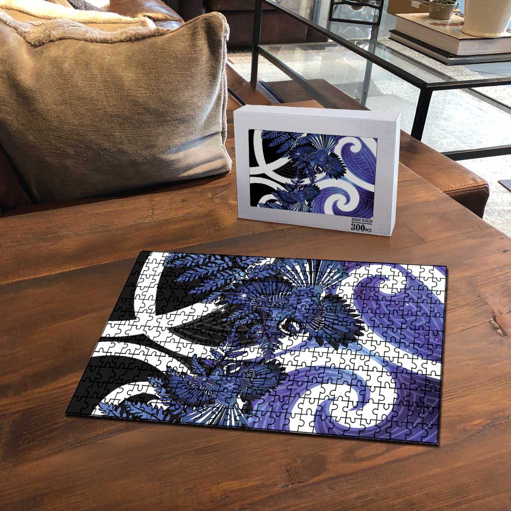 Piwakawaka New Zealand Matariki Puzzle Maori New Year Silver Fern Purple Galaxy
