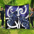 Piwakawaka New Zealand Matariki Quilt Maori New Year Silver Fern Purple Galaxy