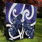 Piwakawaka New Zealand Matariki Quilt Maori New Year Silver Fern Purple Galaxy