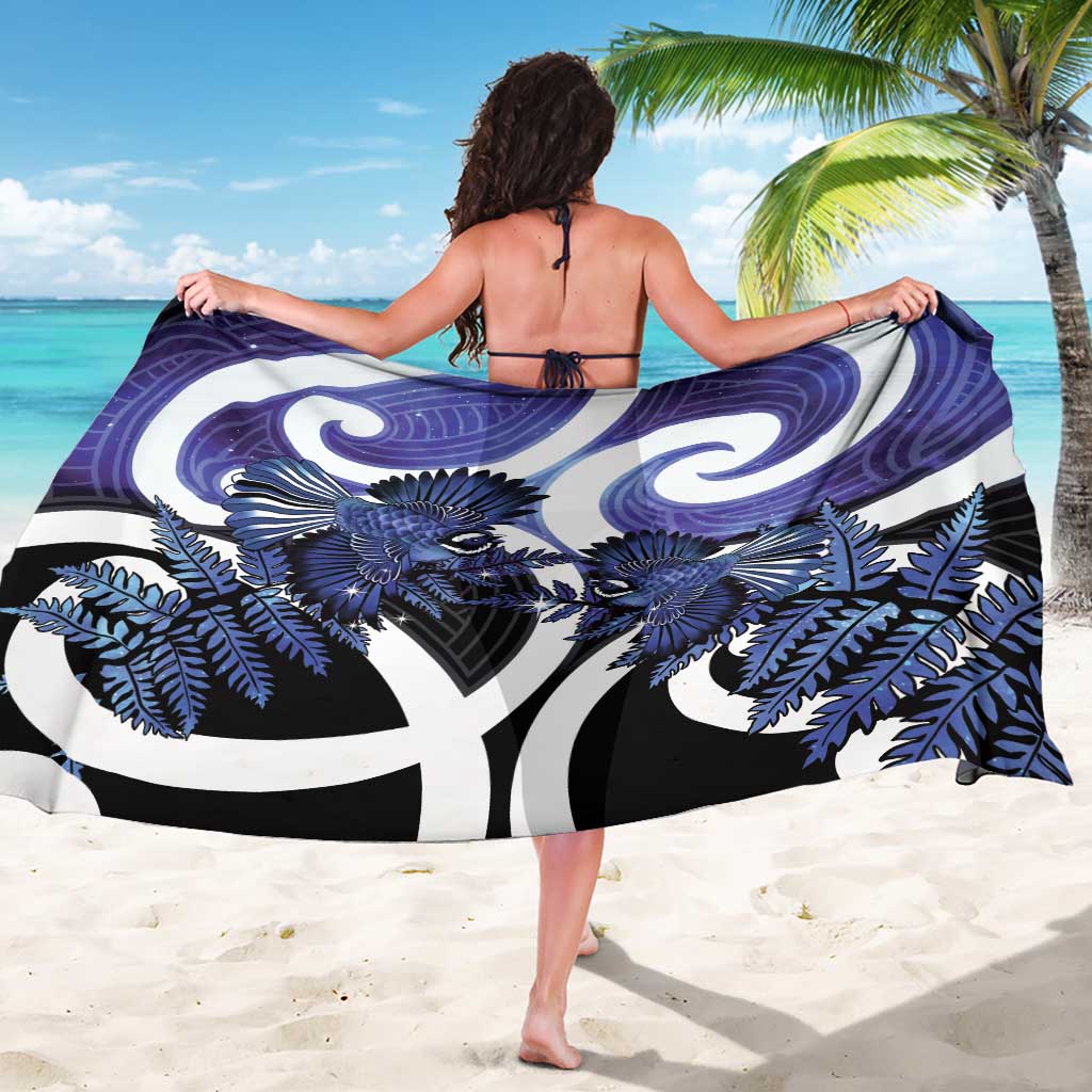 Piwakawaka New Zealand Matariki Sarong Maori New Year Silver Fern Purple Galaxy