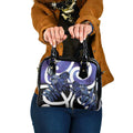Piwakawaka New Zealand Matariki Shoulder Handbag Maori New Year Silver Fern Purple Galaxy