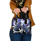 Piwakawaka New Zealand Matariki Shoulder Handbag Maori New Year Silver Fern Purple Galaxy
