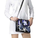 Piwakawaka New Zealand Matariki Shoulder Handbag Maori New Year Silver Fern Purple Galaxy
