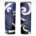 Piwakawaka New Zealand Matariki Skinny Tumbler Maori New Year Silver Fern Purple Galaxy