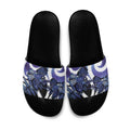 Piwakawaka New Zealand Matariki Slide Sandals Maori New Year Silver Fern Purple Galaxy