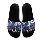 Piwakawaka New Zealand Matariki Slide Sandals Maori New Year Silver Fern Purple Galaxy