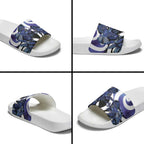 Piwakawaka New Zealand Matariki Slide Sandals Maori New Year Silver Fern Purple Galaxy