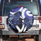Piwakawaka New Zealand Matariki Spare Tire Cover Maori New Year Silver Fern Purple Galaxy