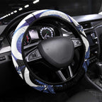 Piwakawaka New Zealand Matariki Steering Wheel Cover Maori New Year Silver Fern Purple Galaxy
