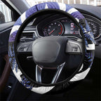 Piwakawaka New Zealand Matariki Steering Wheel Cover Maori New Year Silver Fern Purple Galaxy