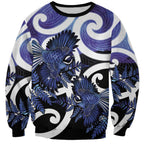 Piwakawaka New Zealand Matariki Sweatshirt Maori New Year Silver Fern Purple Galaxy