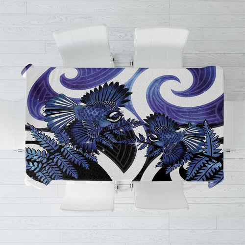 Piwakawaka New Zealand Matariki Tablecloth Maori New Year Silver Fern Purple Galaxy