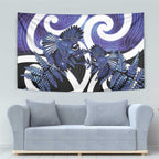Piwakawaka New Zealand Matariki Tapestry Maori New Year Silver Fern Purple Galaxy
