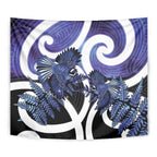 Piwakawaka New Zealand Matariki Tapestry Maori New Year Silver Fern Purple Galaxy