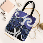 Piwakawaka New Zealand Matariki Tote Bag Maori New Year Silver Fern Purple Galaxy