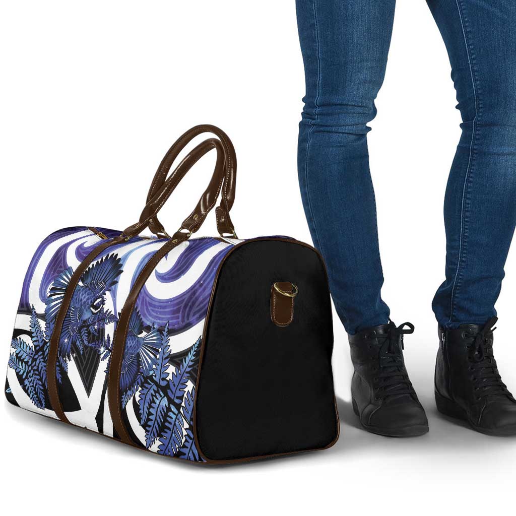 Piwakawaka New Zealand Matariki Travel Bag Maori New Year Silver Fern Purple Galaxy