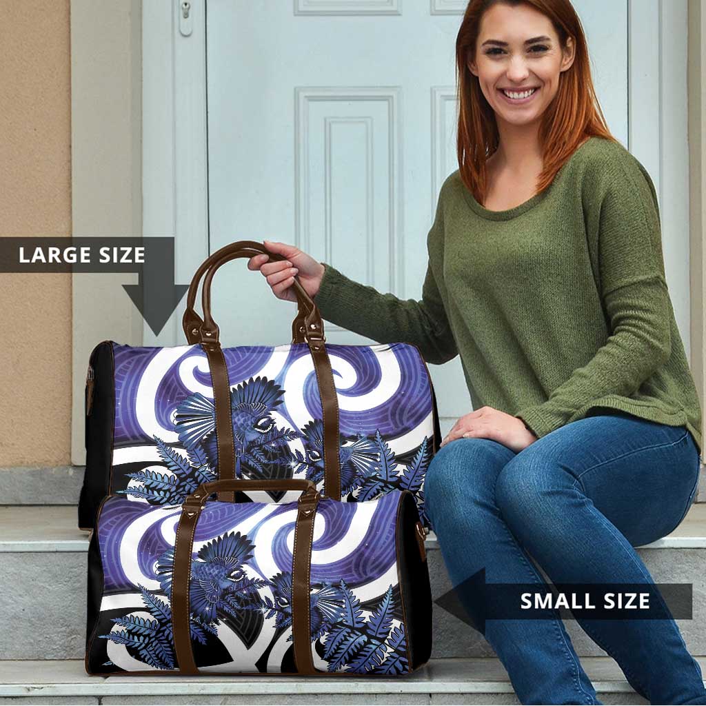 Piwakawaka New Zealand Matariki Travel Bag Maori New Year Silver Fern Purple Galaxy