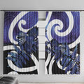 Piwakawaka New Zealand Matariki Window Curtain Maori New Year Silver Fern Purple Galaxy
