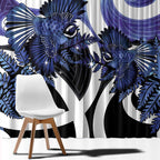 Piwakawaka New Zealand Matariki Window Curtain Maori New Year Silver Fern Purple Galaxy