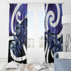 Piwakawaka New Zealand Matariki Window Curtain Maori New Year Silver Fern Purple Galaxy