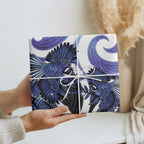 Piwakawaka New Zealand Matariki Wrapping Paper Maori New Year Silver Fern Purple Galaxy