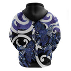 Piwakawaka New Zealand Matariki Zip Hoodie Maori New Year Silver Fern Purple Galaxy